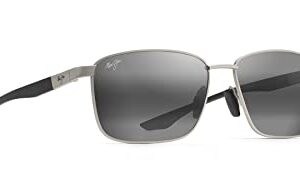 Maui Jim Men's and Women's Kaala Polarized Rectangular Sunglasses, Silver/Neutral Grey, Medium - Image 7