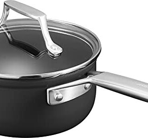 MSMK 2.5 Quart Saucepan with lid, Stay-Cool Handle, Burnt also Nonstick, Scratch-resistant, Induction Cooking Pot