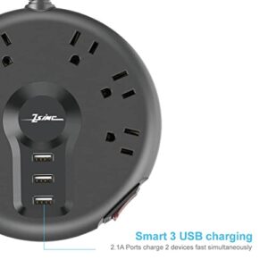 Power Strip, Surge Protector, 6 Outlets and 3 USB Ports 6.5FT Long Extension Cord, ZSIMC Sleek Socket Overload Surge Protection, Flat Plug Charging Station Compact for Dorm Room, Office, Home, Travel - Image 7