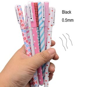 Fluent Writting Pen, 10 Pcs 0.38 mm 10 Color Black Ink Rolling Ball Cute Gel Ink Pen for Student and School Office Supplies (A) - Image 6