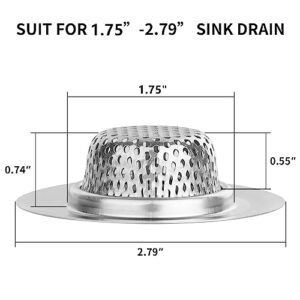 Ohtomber 2PCS Stainless Steel Bathtub Drain Strainer Cover - 2.79 inch Shower Hair Drain Catcher, Sink Strainer Filter Basket for Bathroom Sink, Wash Basin, Floor - Image 7