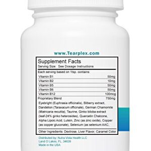 tearplex Tear Stain Supplement for Dogs and Cats, 1 Rated Natural Tear Stain Product - Made in The USA, 100% Tylosin Free, Veterinarian Trusted - Beef Flavored - Image 4