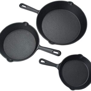 Utopia Kitchen - Saute fry pan - Pre-Seasoned Cast Iron Skillet Set 3-Piece - Nonstick Frying Pan 6 Inch, 8 Inch and 10 Inch Cast Iron Set (Black) - Image 2
