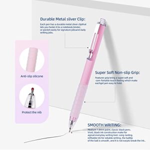 FULLPAD Black Ballpoint Pens, Retractable Medium Point 1.0mm Office Supplies Pen with Super Soft Grip & Metal Gold Clip, Smooth Writing Black Ink Journaling Pens, Gift Pen Set - Image 7