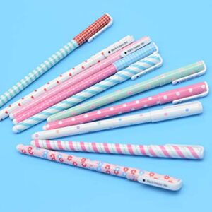Fluent Writting Pen, 10 Pcs 0.38 mm 10 Color Black Ink Rolling Ball Cute Gel Ink Pen for Student and School Office Supplies (A) - Image 4