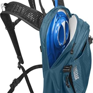 CamelBak M.U.L.E. 12 Mountain Biking Hydration Pack - Easy Refilling Hydration Backpack - Magnetic Tube Trap 100oz, Moroccan Blue/Black - Image 5