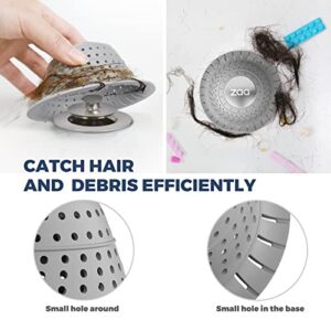 zaa Bathtub Drain Hair Catcher, 2 Pack Silicone Collapsible Drain Protector for Pop-Up and Regular Drains of Bathtub, Tub, Shower, Bathroom - Image 5
