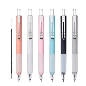 FULLPAD Black Ballpoint Pens, Retractable Medium Point 1.0mm Office Supplies Pen with Super Soft Grip & Metal Gold Clip, Smooth Writing Black Ink Journaling Pens, Gift Pen Set