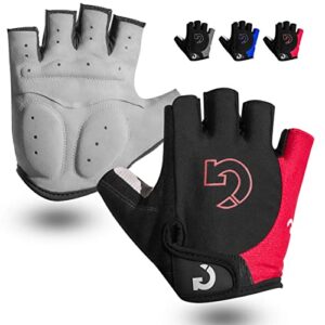 GEARONIC Cycling Gloves Anti-Slip Mountain Bike Gloves For Men Breathable Foam Padded Biking Gloves Shock Absorbing MTB Bicycle Gloves Half/Full Finger Guantes (Gray, Large) - Image 2