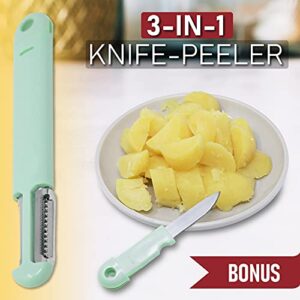 Cook Army Potato Ricer Stainless Steel Professional – 15 Oz Ricer Kitchen Tool With 3 Interchangeable Discs & Non Slip Handle – Mashed Potatoes Ricer & 3 in 1 Veggie Potato Peeler Knife Gadget - Image 4