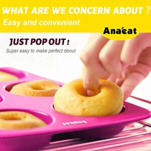 Anaeat 3 Pack Donut Pan Silicone Baking Mold, Just Pop Out! Non-Stick Doughnuts Baking Pans BPA Free for 6 Full-Size Donuts, Muffin, Cake Biscuit Bagels - Oven & Dishwasher Safe (Multicolor) - Image 7