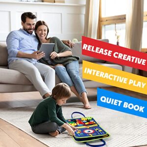 Guolely Busy Board Montessori Toy for 1 2 3 4 Year Old Toddlers - Educational Activity Developing Sensory Board for Fine Basic Dress Motor Skills - Travel Toys for Plane Car, Gift for Boys Girls - Image 4