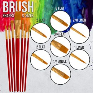 U.S. Art Supply Professional 24 Color Set of Outdoor Acrylic Paint in 2 Ounce Bottles, Plus a 7-Piece Brush Kit - Vivid Colors for Artists, Students - Use on Canvas, Rocks, Kids' Wood Crafts, and Toys - Image 3