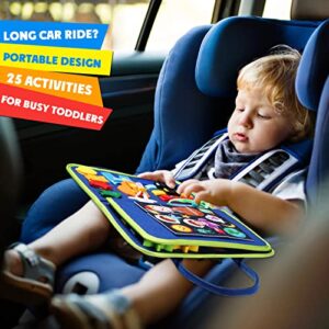 Guolely Busy Board Montessori Toy for 1 2 3 4 Year Old Toddlers - Educational Activity Developing Sensory Board for Fine Basic Dress Motor Skills - Travel Toys for Plane Car, Gift for Boys Girls - Image 6