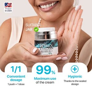 Face Moisturizer Retinol Cream - Day & Night Anti Aging Moisturizing Cream to Reduce Wrinkles - Neck & Décolleté Cream with Collagen & Hyaluronic Acid - Skin Care Facial Moisturizer for Women & Men - Image 6