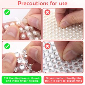 2032 Pieces Self Adhesive Hair Gems and Hair Pearls, Face Pearls and Jewels Stickers for Makeup, Crafts, Home Decor Scrapbooking Embellishments, 7 Sizes 3mm/4mm/5mm/6mm/8mm/10mm/12mm - Image 4