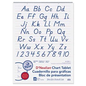 D'Nealian Chart Tablet, 24"X32", Manuscript, 25 Sheets