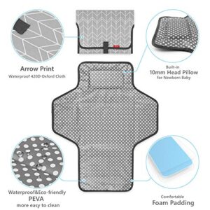 Portable Changing Pad for Baby|Travel Baby Changing Pads for Moms, Dads|Waterproof Portable Changing Mat with Built-in Pillow|Excellent Baby Shower/Registry Gifts - Image 5