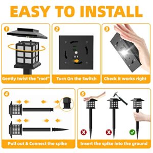 Beassla Solar Outdoor Lights 12 Pack, 12 Hrs Long-Lasting Waterproof Pathway Lights Solar Powered Auto On/Off, Solar Garden Lights Decorative for Landscape Walkway Driveway Patio Yard & Lawn - Image 7