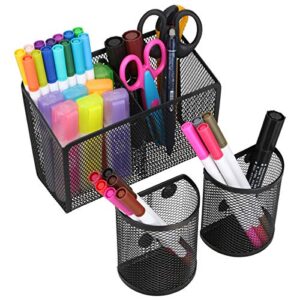 VICNOVA Magnetic Pencil Holder, Metal Strong Magnet Pen Cup Magnetic Marker Storage Basket Organizer to Hold Whiteboard Refrigerator Fridge Locker Accessories Teacher Must Haves Classroom Supplies