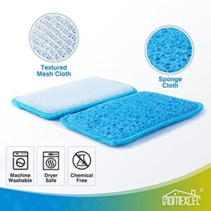 12 Pack Scrub & Wipe Cloths,Dual Sided Sponges Kitchen,All Purpose Cloth for Dishes, Pots, Pans, Non-Stick Cookware,Countertop(Red,Yellow,Blue) - Image 6