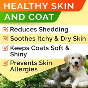 32oz Salmon Oil Omega 3 for Dogs - Fish Oil for Pets - Joint Health - Allergy Relief - Itch Relief, Shedding - Skin and Coat Supplement – Wild Alaskan Salmon Oil - Omega 3 6 9 - EPA & DHA Fatty Acids - Image 5