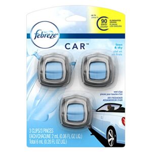 Febreze Car Vent Clips Linen and Sky Air Freshener, 0.04 Pound