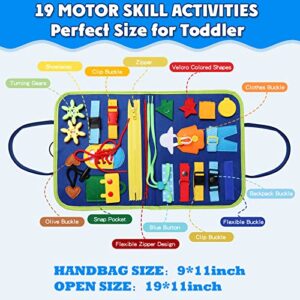 Guolely Busy Board Montessori Toy for 1 2 3 4 Year Old Toddlers - Educational Activity Developing Sensory Board for Fine Basic Dress Motor Skills - Travel Toys for Plane Car, Gift for Boys Girls - Image 9
