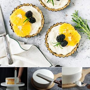 LEGERM Straight Icing Spatula Stainless Steel Baking Set of 6, 8" & 10" Wooden Handle Cake Decorating Frosting Spatulas - Image 3