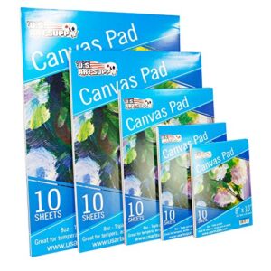 U.S. Art Supply 9" x 12" 10-Sheet 8-Ounce Triple Primed Acid-Free Canvas Paper Pad (Pack of 2 Pads) - Image 2