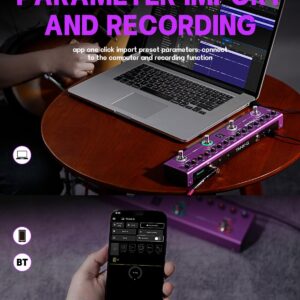 Playwell Multi Effects Guitar Pedal TANK-G,Digital Electric Guitar Effector with 36 Editable Presets,Chorus,Delay,Reverb,MOD,IR Loading,Recording,Tuner,Built-in battery,BT connection - Image 2