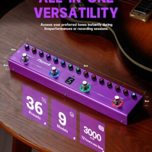 Playwell Multi Effects Guitar Pedal TANK-G,Digital Electric Guitar Effector with 36 Editable Presets,Chorus,Delay,Reverb,MOD,IR Loading,Recording,Tuner,Built-in battery,BT connection - Image 5