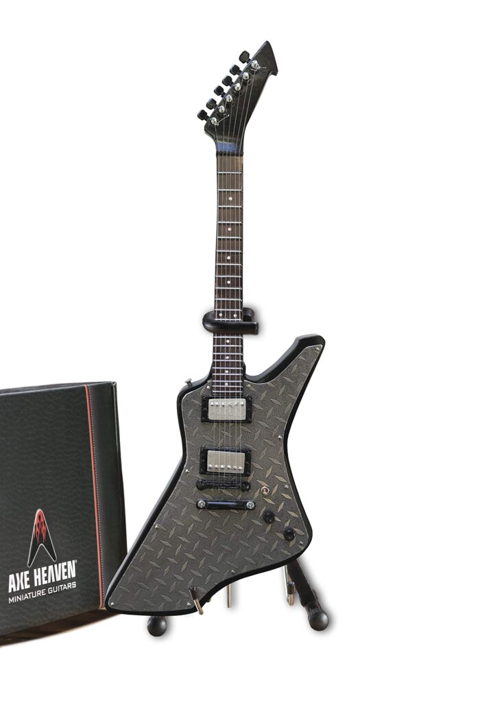 FanMerch Mini Guitar Metallica Collectible James Hetfield Diamond Plate Guitar Replica