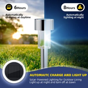 Cvosua Solar Outdoor Lights 12 Pack, Waterproof Outdoor Lights, Solar Garden Lights, Solar Powered Landscape Lighting for Pathway, Patio, Yard, Lawn, Walkway, Deck and Driveway - Image 6