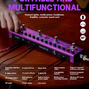 Playwell Multi Effects Guitar Pedal TANK-G,Digital Electric Guitar Effector with 36 Editable Presets,Chorus,Delay,Reverb,MOD,IR Loading,Recording,Tuner,Built-in battery,BT connection - Image 4