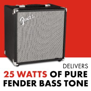 Fender Rumble 25 V3 Bass Amp for Bass Guitar, Bass Combo, 25 Watts, with 2-Year Warranty 8 Inch Speaker, with Overdrive Circuit and Mid-Scoop Contour Switch - Image 4