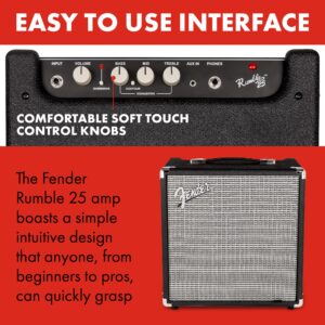 Fender Rumble 25 V3 Bass Amp for Bass Guitar, Bass Combo, 25 Watts, with 2-Year Warranty 8 Inch Speaker, with Overdrive Circuit and Mid-Scoop Contour Switch - Image 5